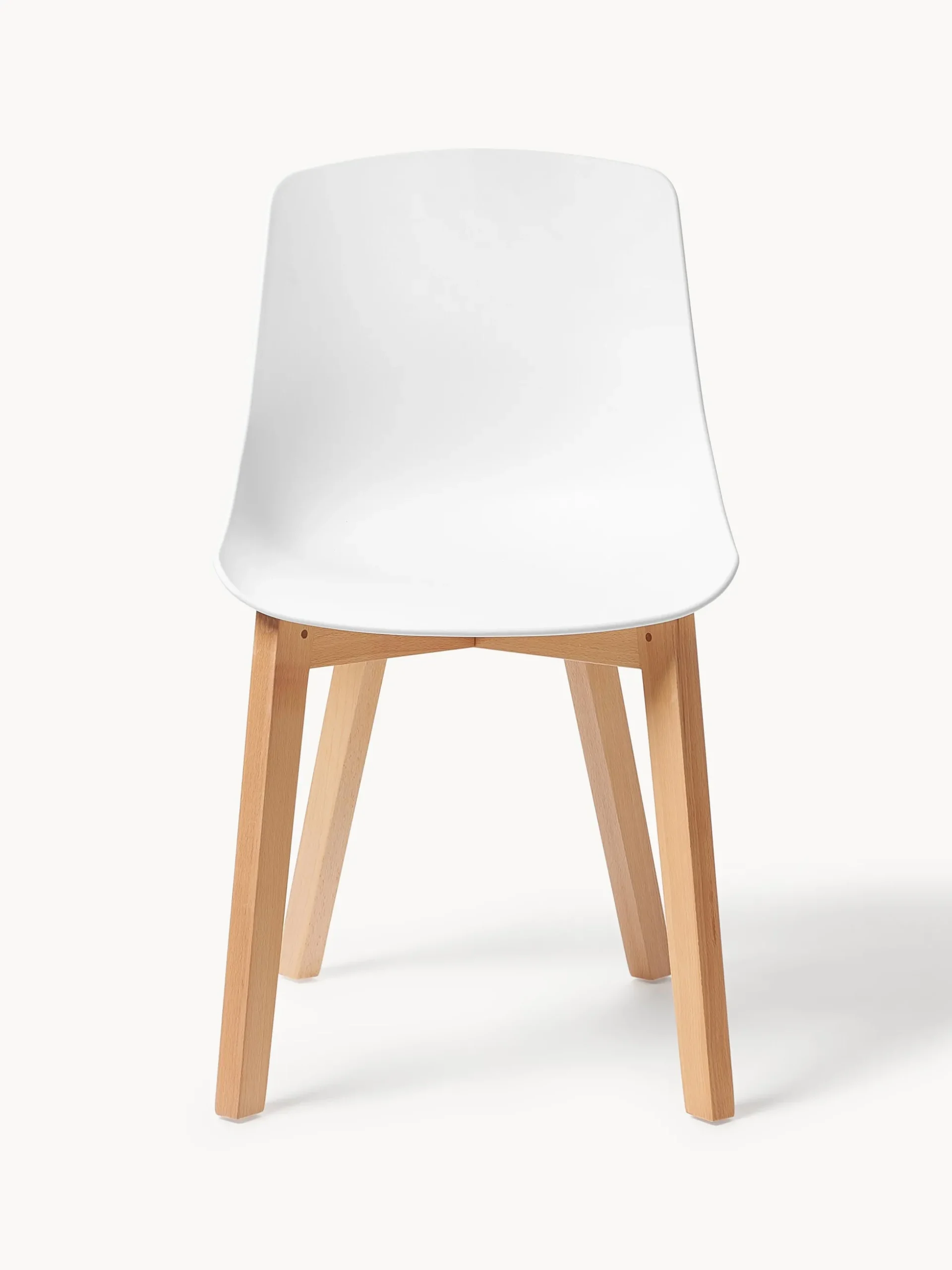 Sedie in plastica con gambe in legno Dave 2 pz