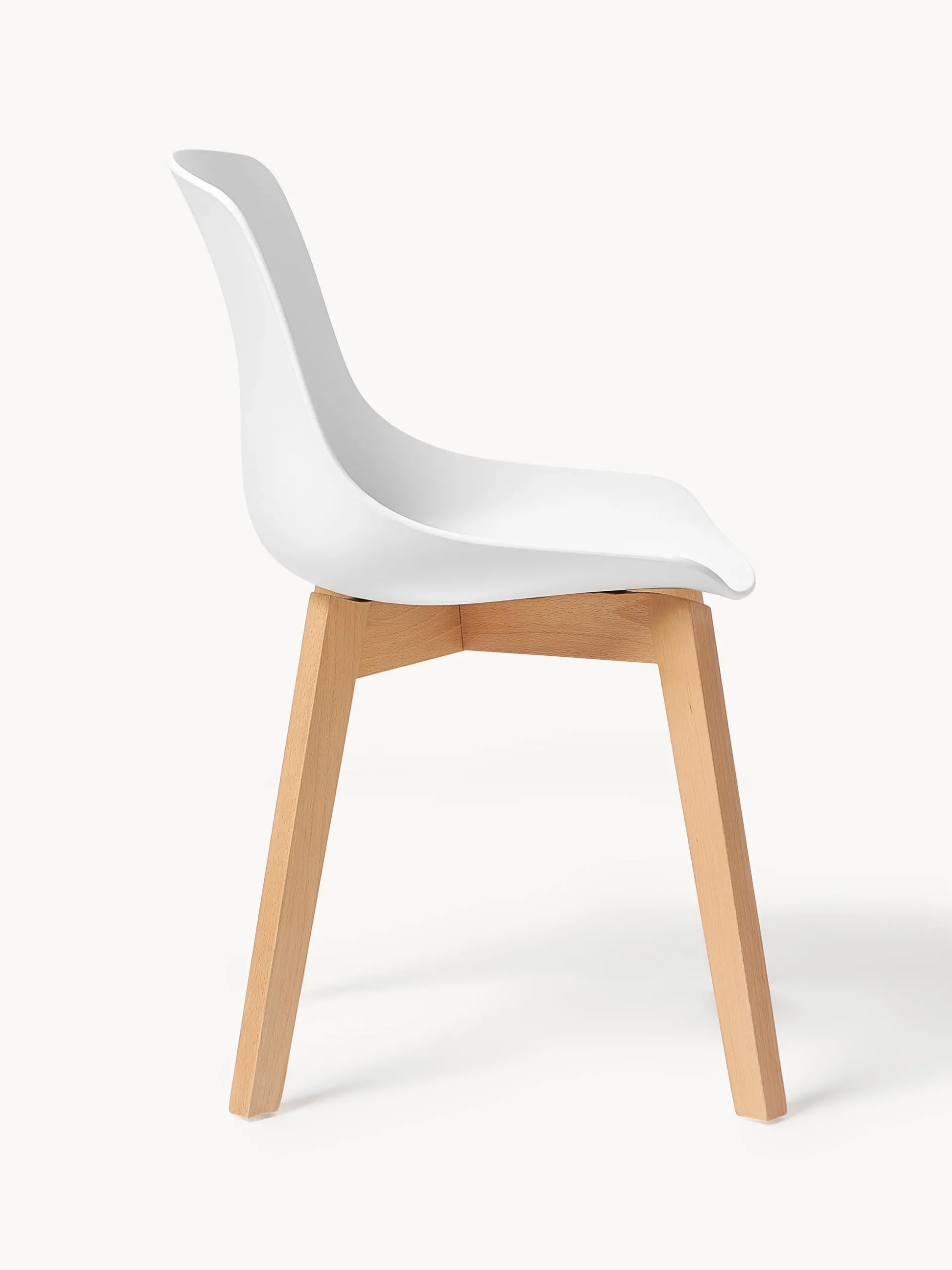 Sedie in plastica con gambe in legno Dave 2 pz