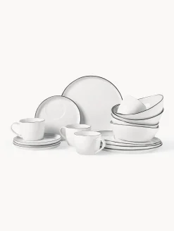 Servizio da tavola in porcellana fatto a mano Salt, 4 persone (16 pz)