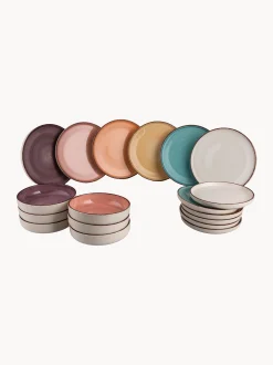 Servizio di piatti dipinto a mano Baita Modern, 6 persone, set da 18