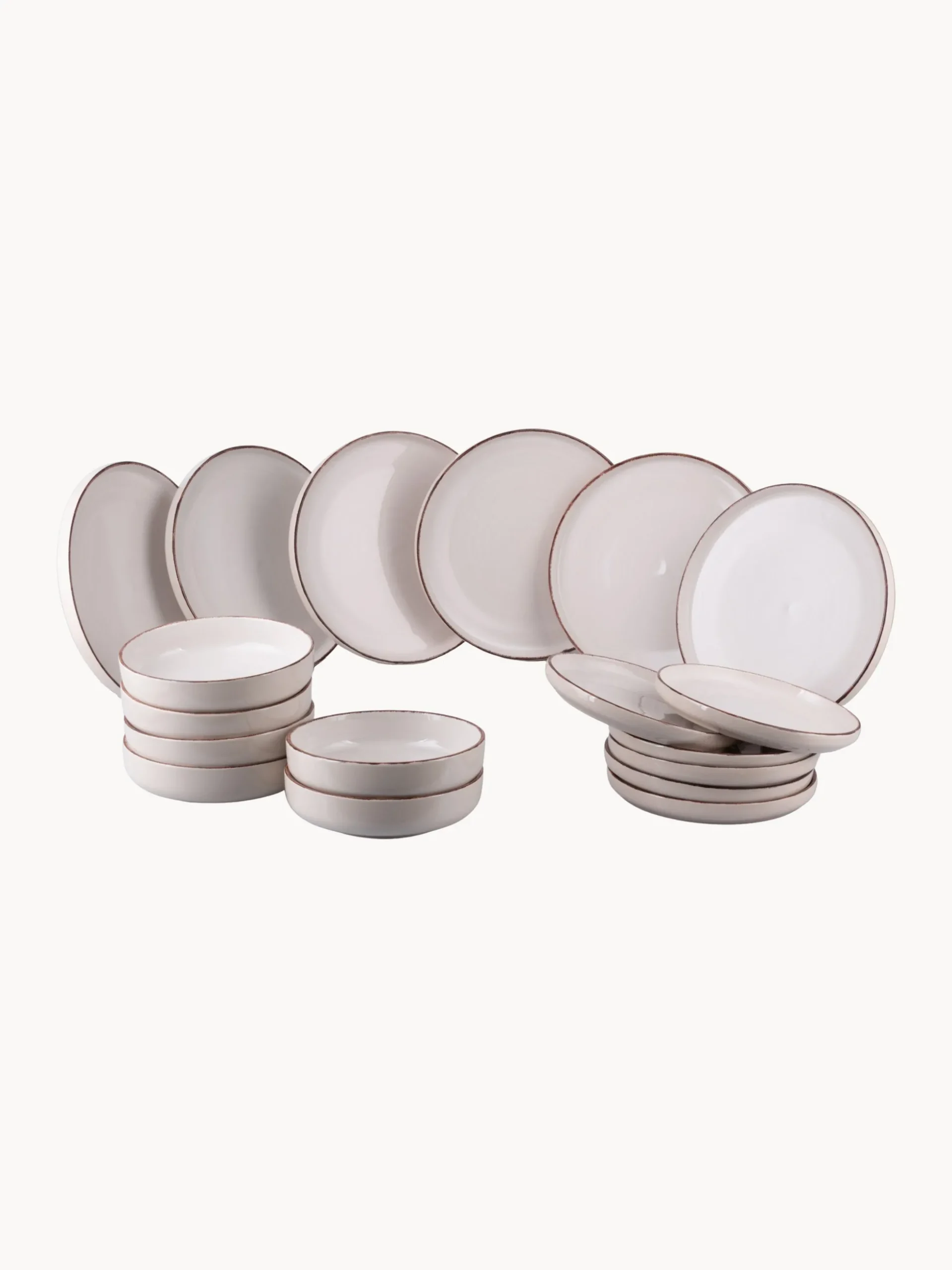 Servizio di piatti dipinto a mano Baita Modern, 6 persone, set da 18