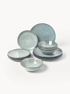 Servizio di piatti fatto a mano Nordic Sea, 4 persone (12 pz)