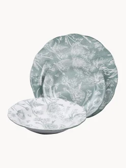 Servizio di piatti Fleurette Green 18 pz