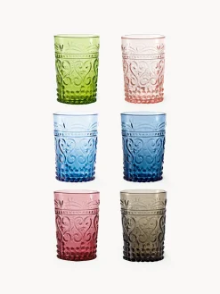 Set 6 bicchieri acqua fatti a mano Provenzale