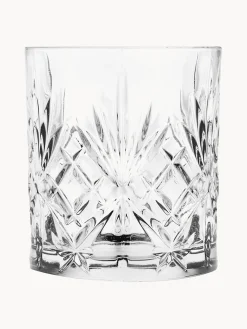 Set 4 bicchieri da whisky in cristallo con motivo in rilievo Bichiera