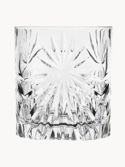 Set 4 bicchieri da whisky in cristallo con motivo in rilievo Bichiera
