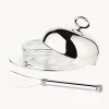 Set burriera argentata con coltello Jago 4 pz