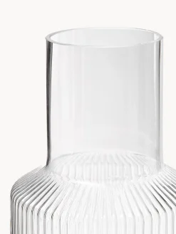 Set caraffa e bicchiere in vetro soffiato Ripple 2 pz