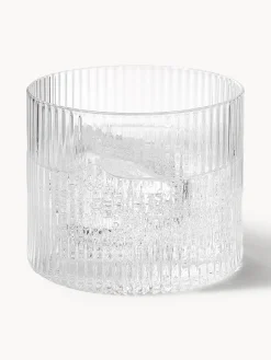 Set caraffa e bicchiere in vetro soffiato Ripple 2 pz