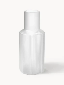 Set caraffa piccola e bicchiere in vetro soffiato Ripple, set da 2