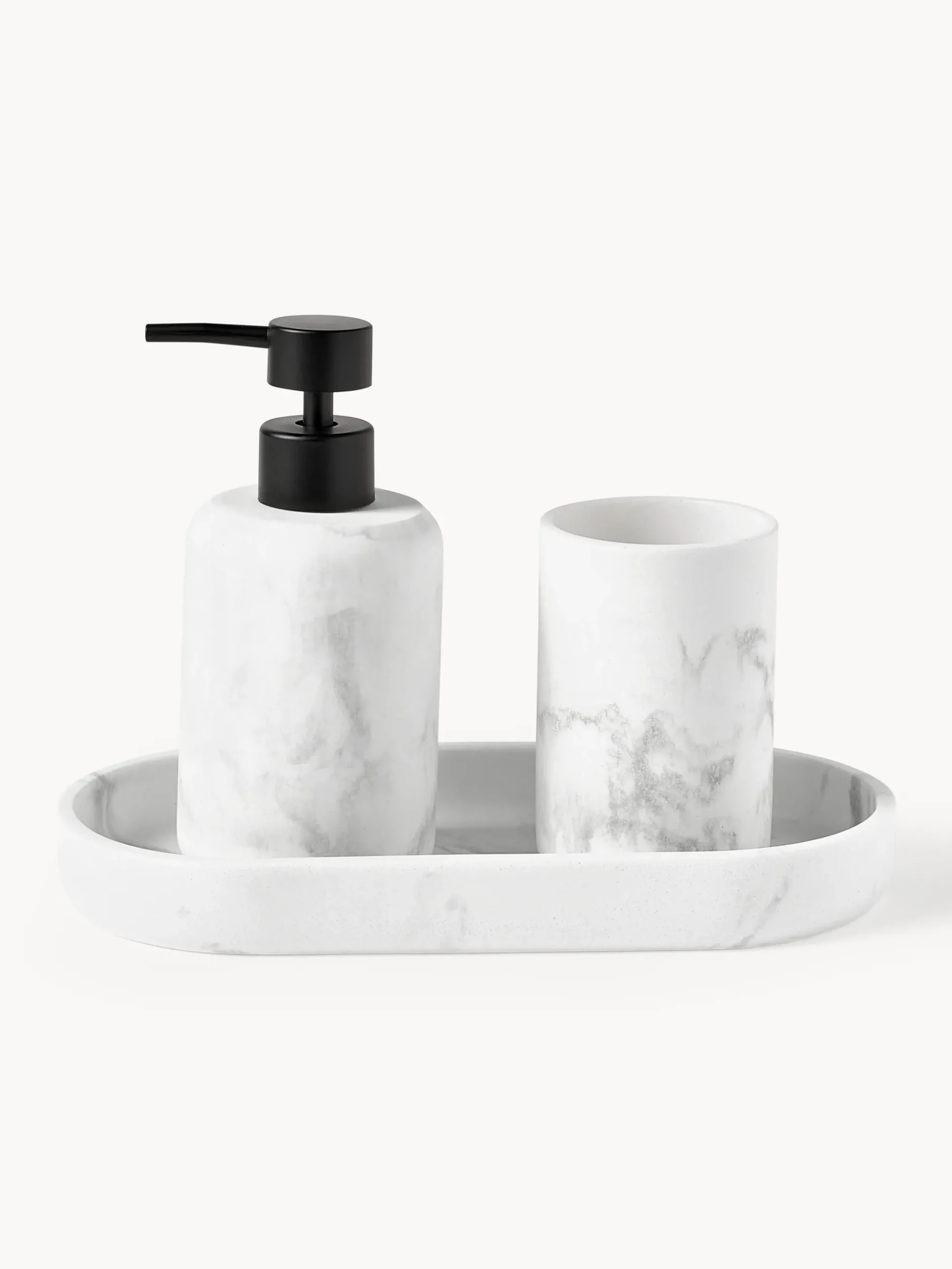 Set di 3 accessori da bagno effetto marmo Kyle