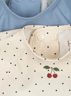 Set di 2 bavaglini con maniche Navy Dot, varie misure