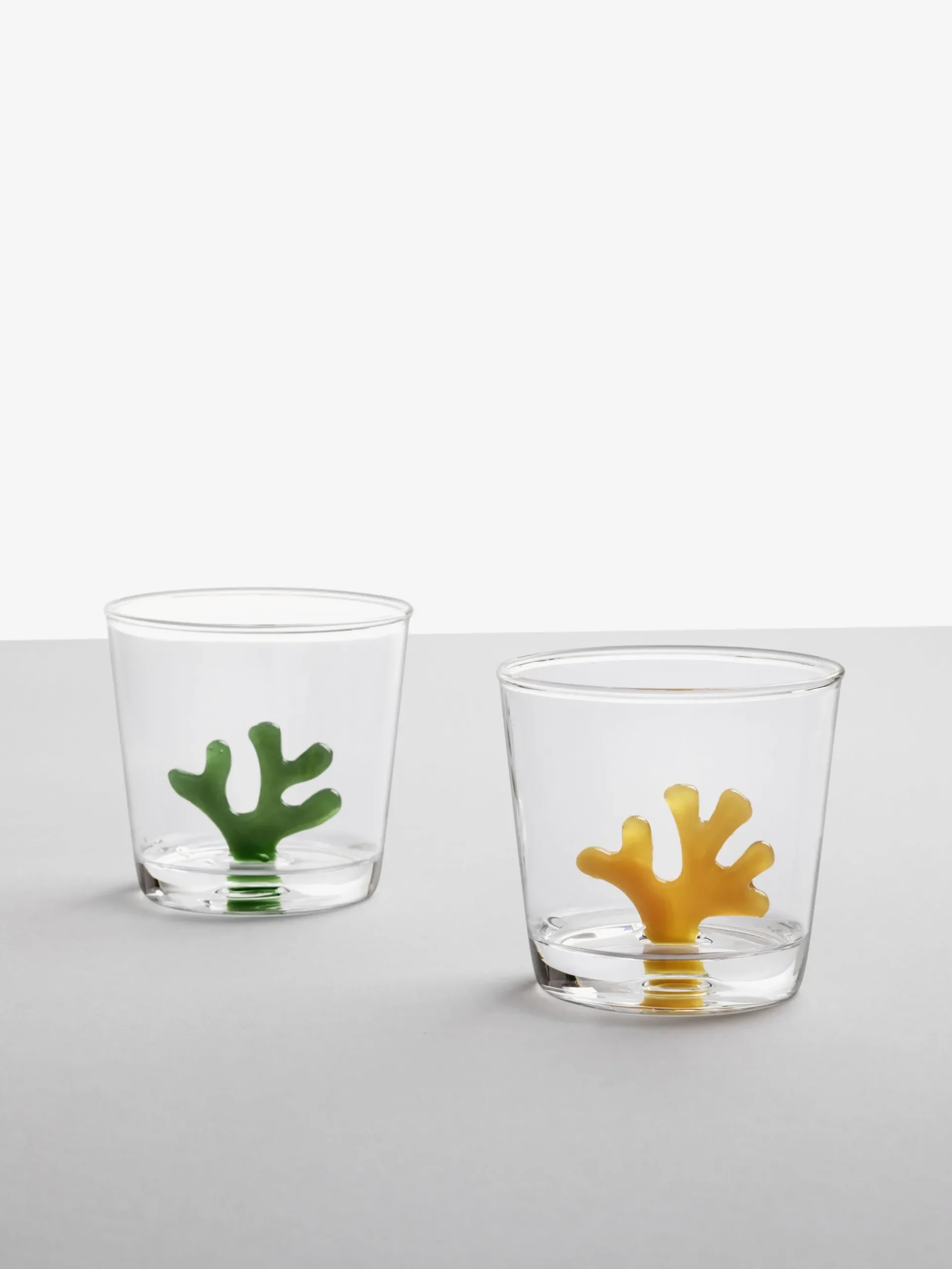 Set di 6 bicchieri acqua in vetro borosilicato fatti a mano Coral Reef