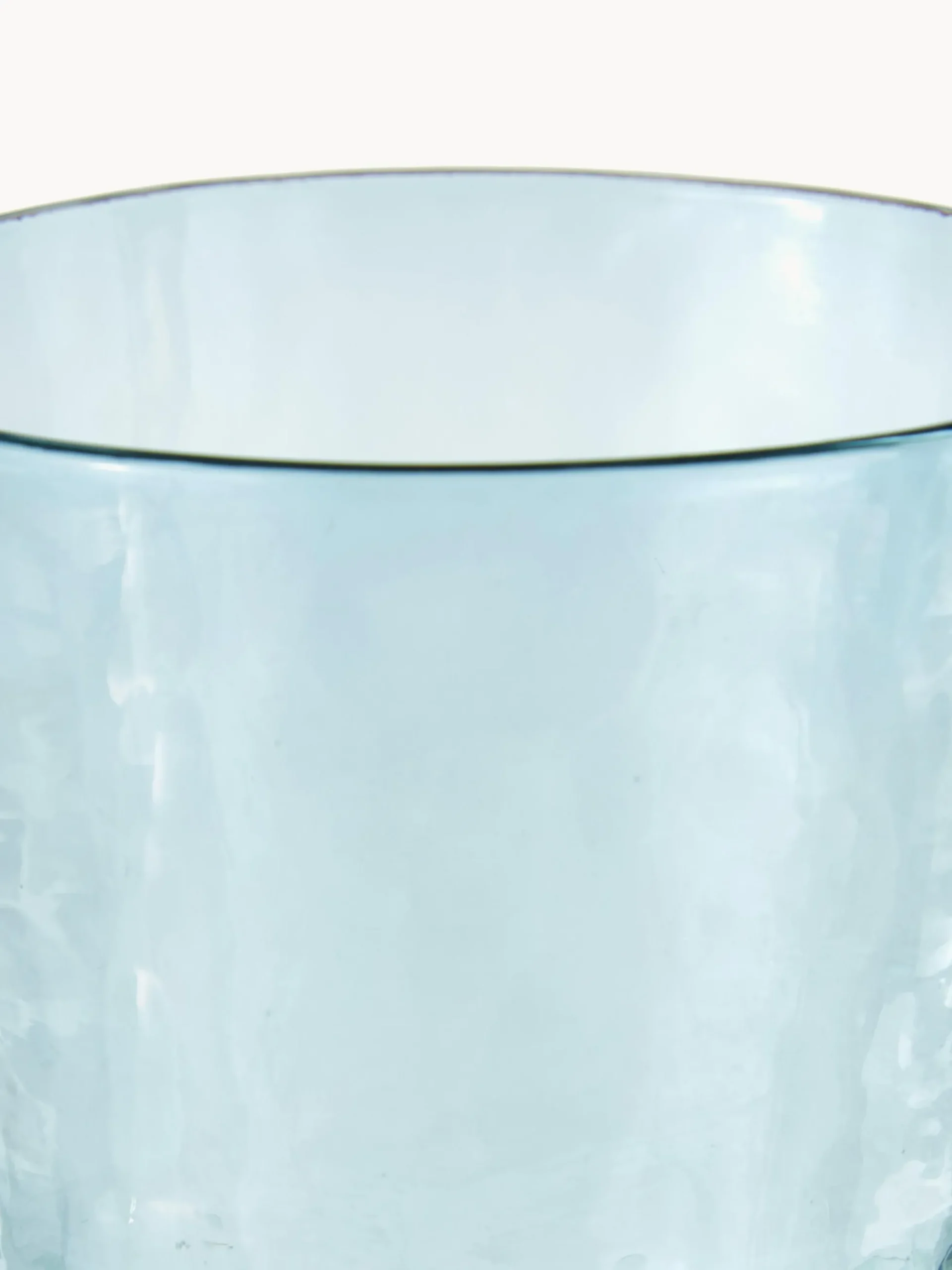 Set di 4 bicchieri acqua in vetro soffiato irregolare Hammered