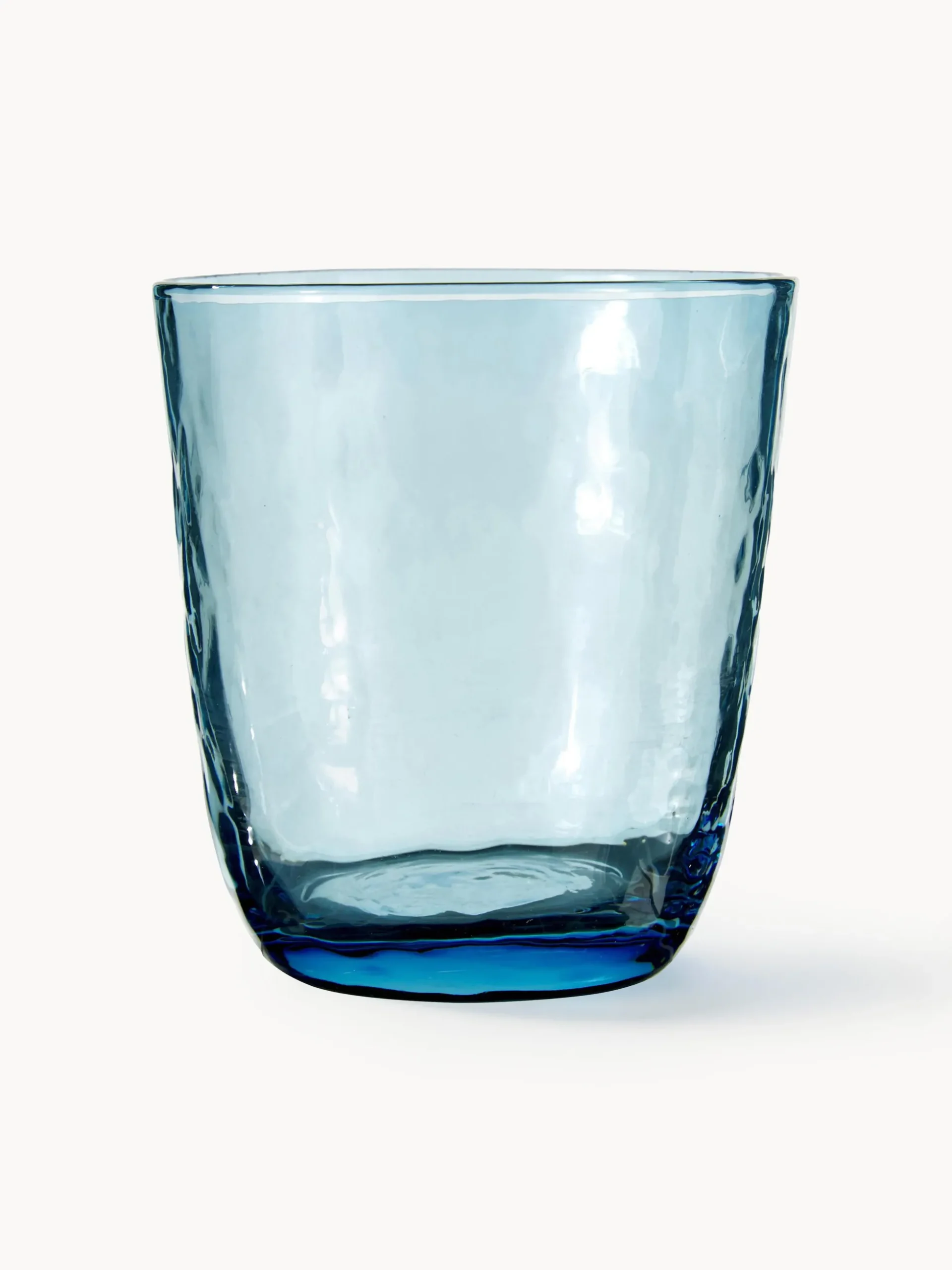 Set di 4 bicchieri acqua in vetro soffiato irregolare Hammered