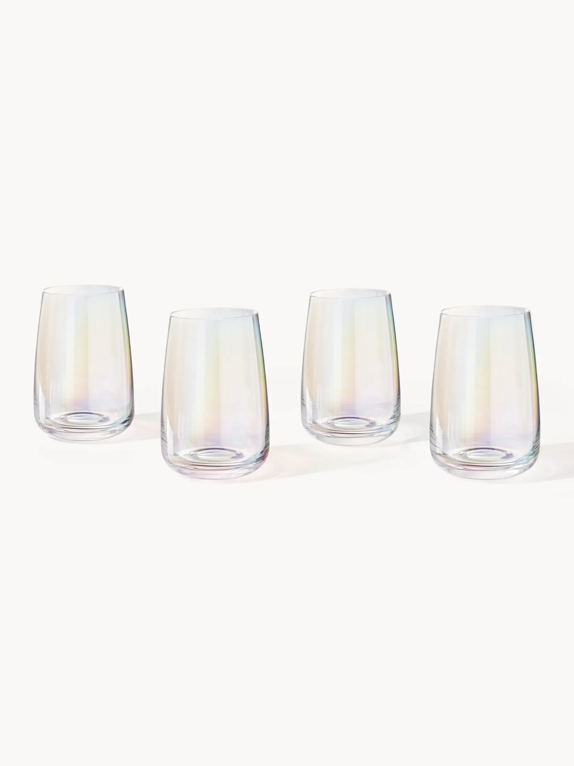 Set di 4 bicchieri da long drink in vetro soffiato iridescente Ellery