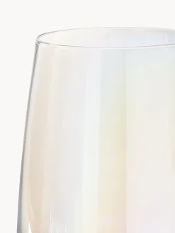 Set di 4 bicchieri da long drink in vetro soffiato iridescente Ellery