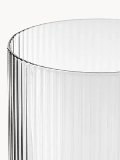 Set di 4 bicchieri da long drink in vetro soffiato millerighe Ripple