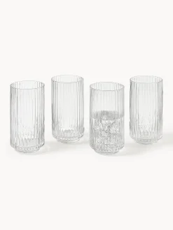 Set di 4 bicchieri da long drink in vetro soffiato Aleo