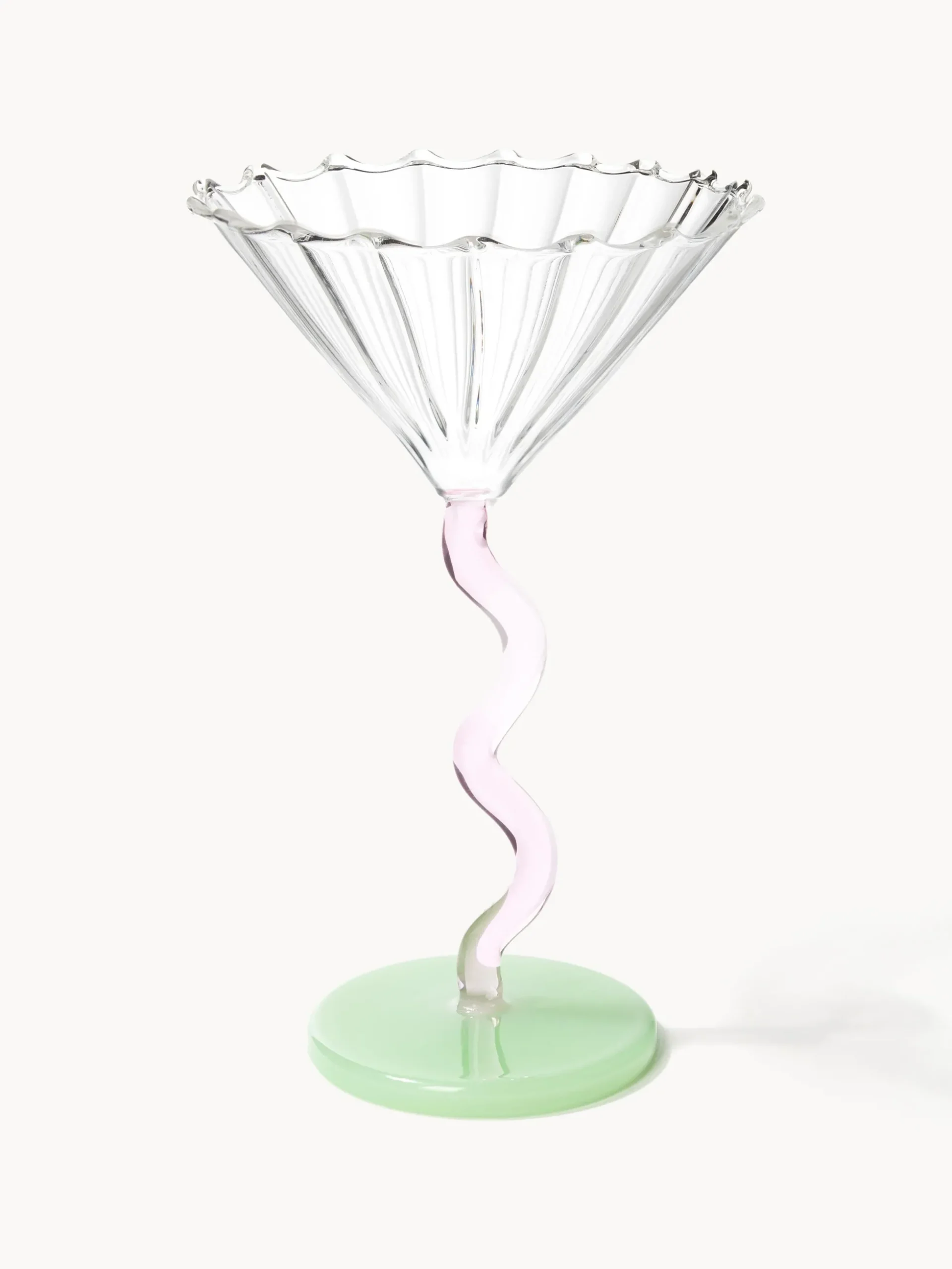 Set di 2 bicchieri da Martini in vetro borosilicato Curve