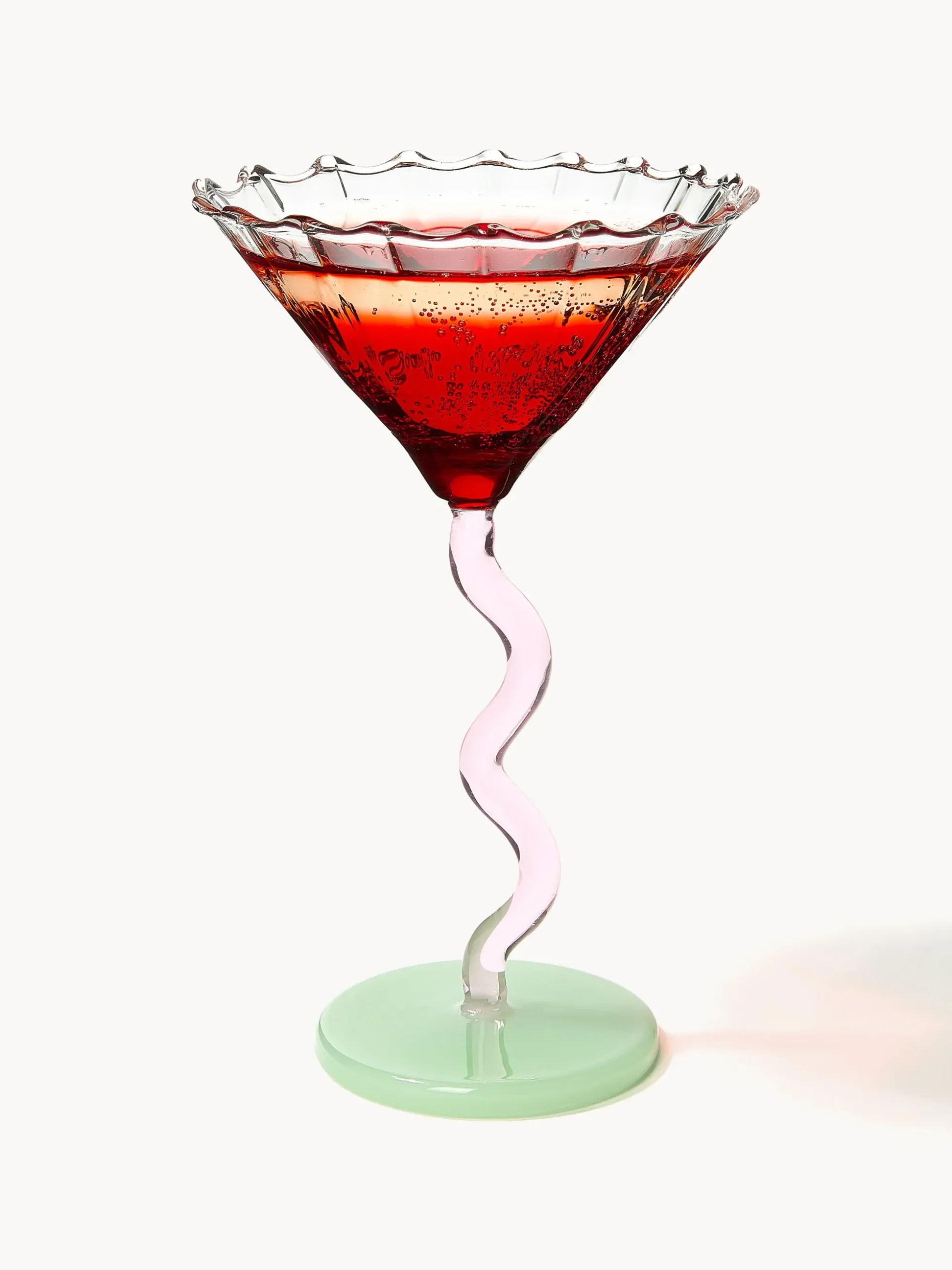 Set di 2 bicchieri da Martini in vetro borosilicato Curve