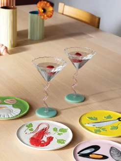 Set di 2 bicchieri da Martini in vetro borosilicato Curve
