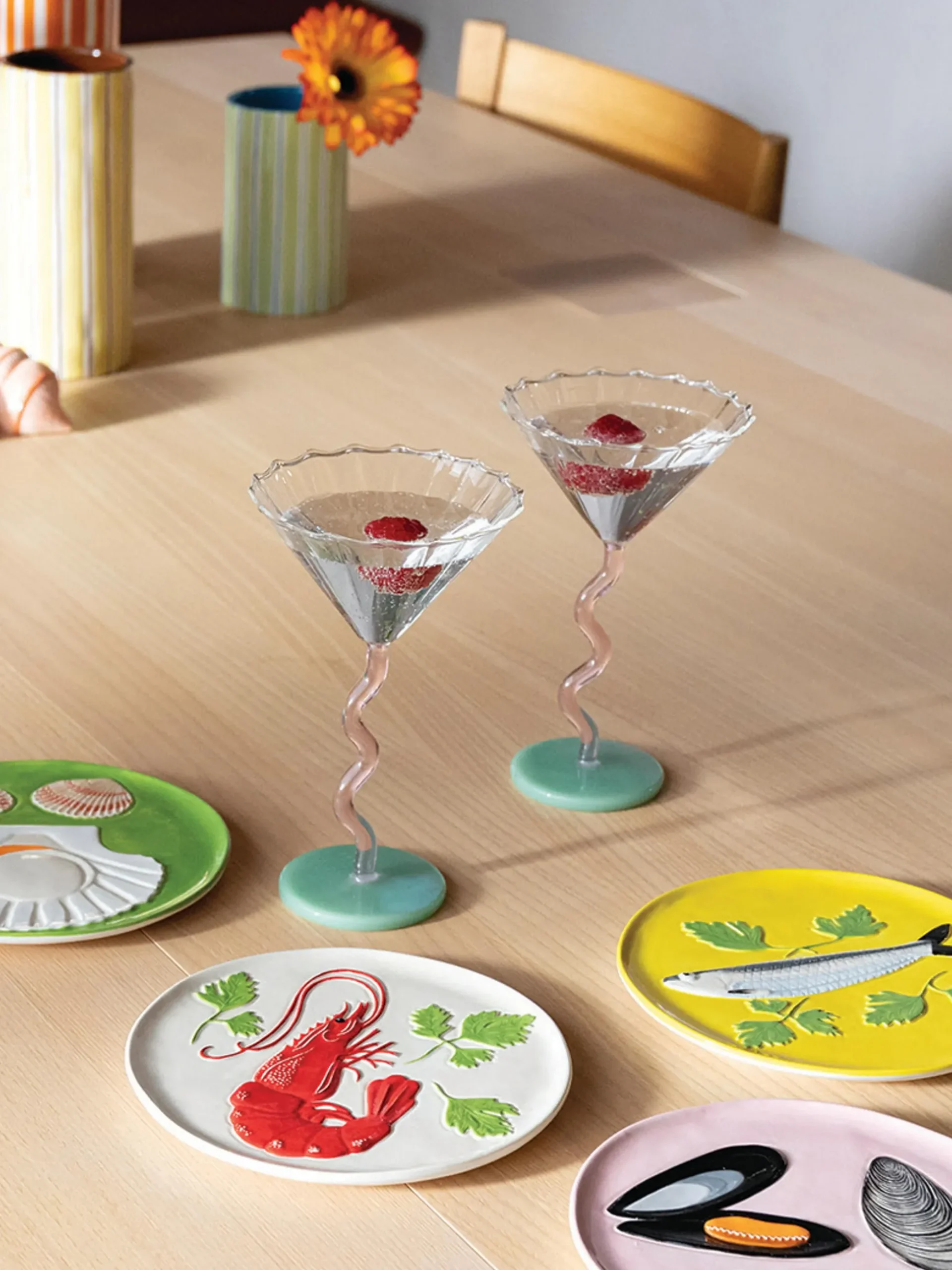 Set di 2 bicchieri da Martini in vetro borosilicato Curve
