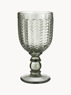 Set di 6 bicchieri da vino con motivo in rilievo Geometrie