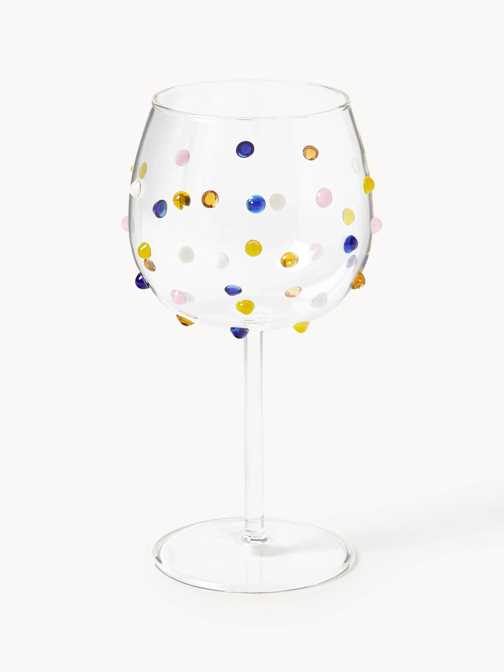 Set di 4 bicchieri da vino in vetro soffiato Perli
