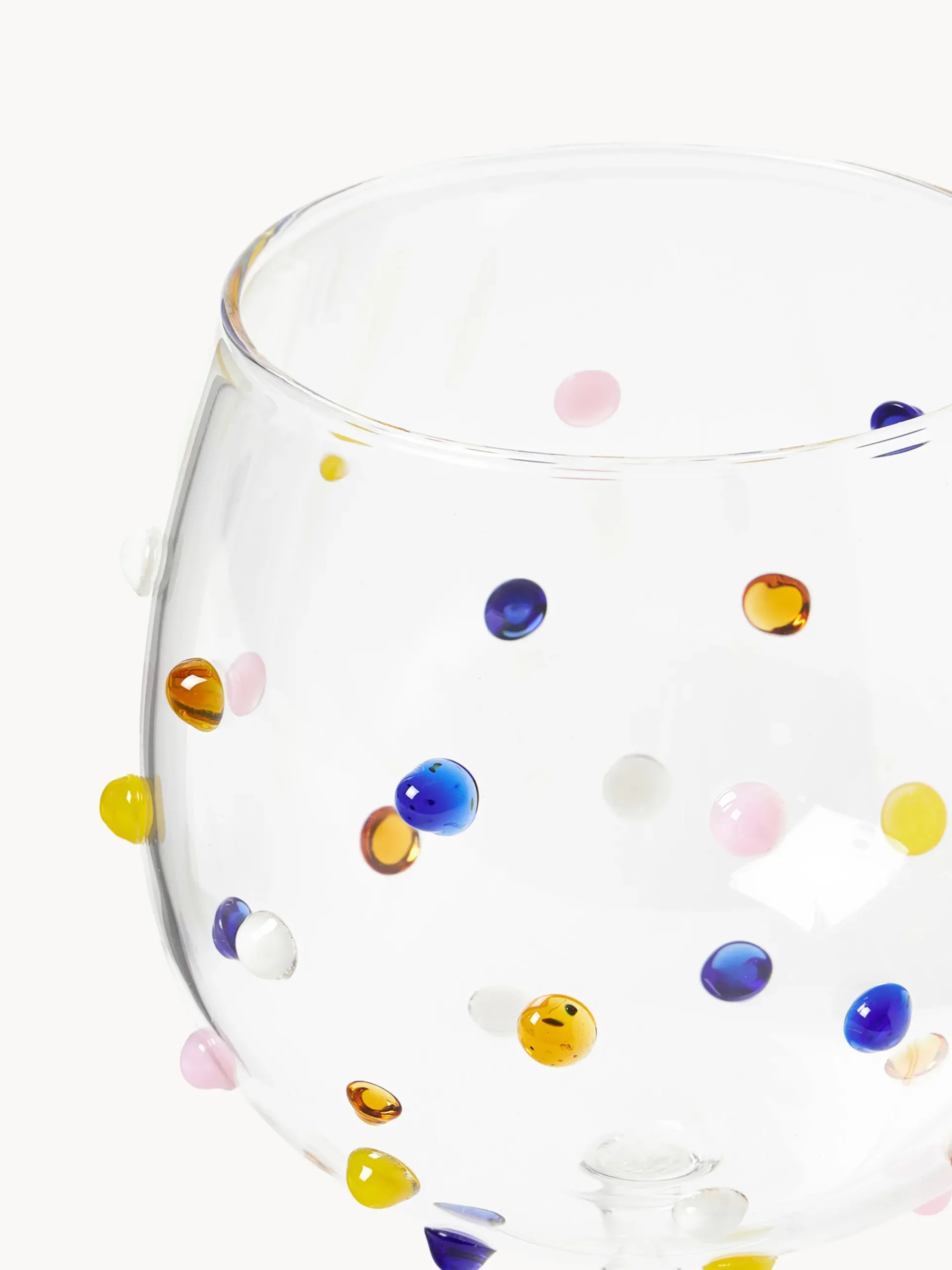 Set di 4 bicchieri da vino in vetro soffiato Perli