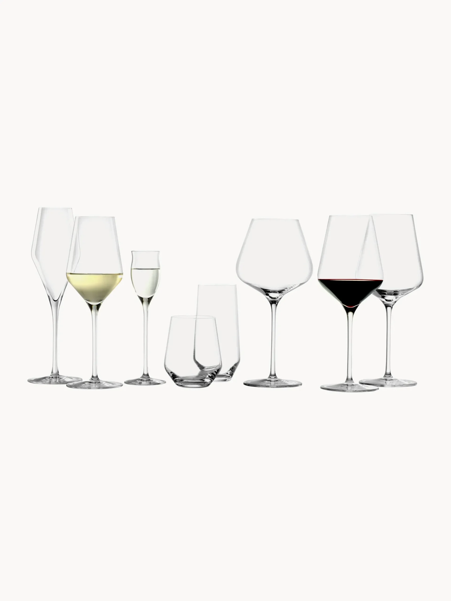 Set di 6 bicchieri da vino rosso in cristallo Quadrophil