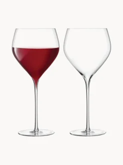 Set di 2 bicchieri da vino rosso in vetro soffiato Savoy