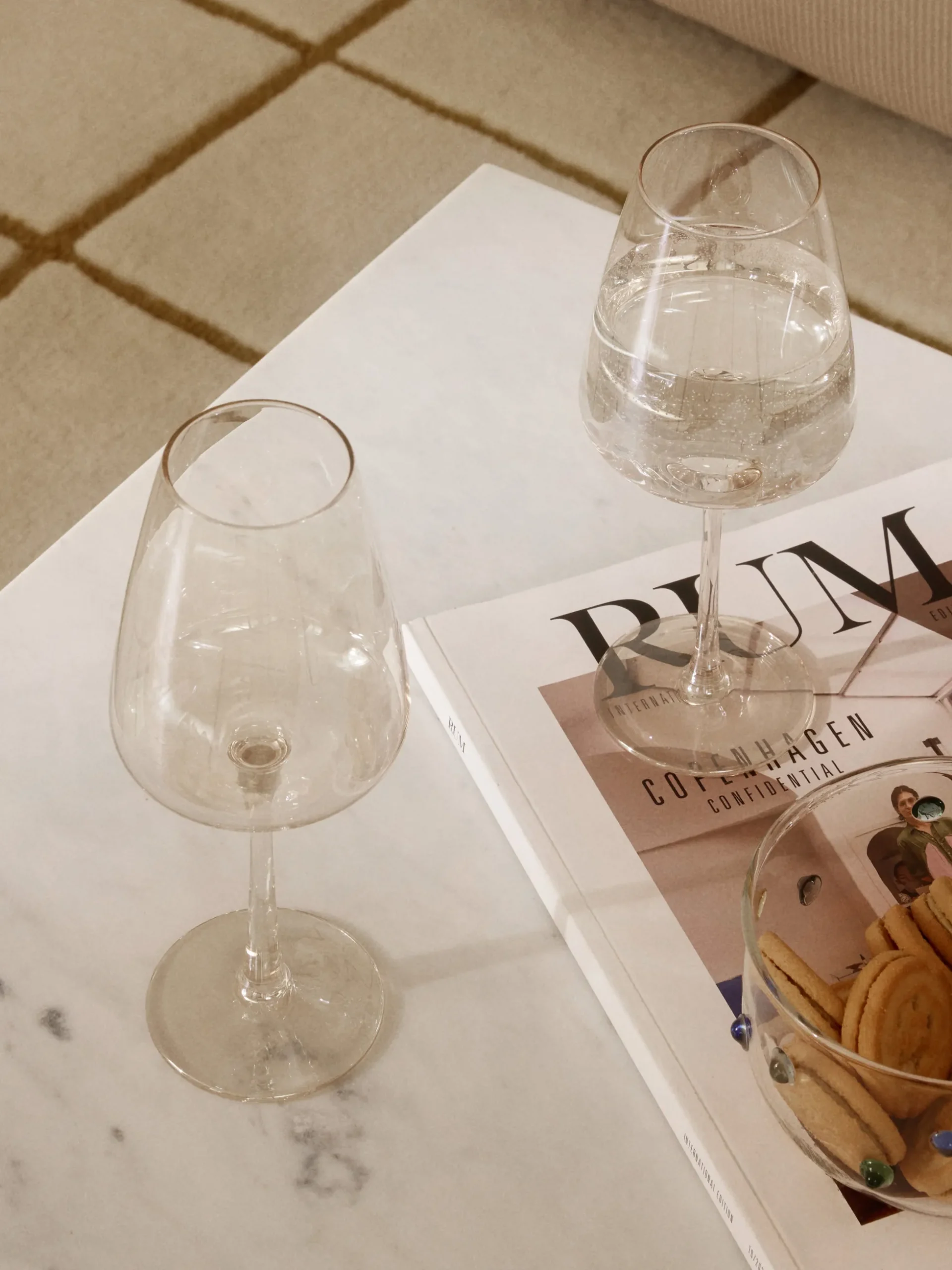 Set di 4 bicchieri da vino bianco in vetro soffiato Ellery