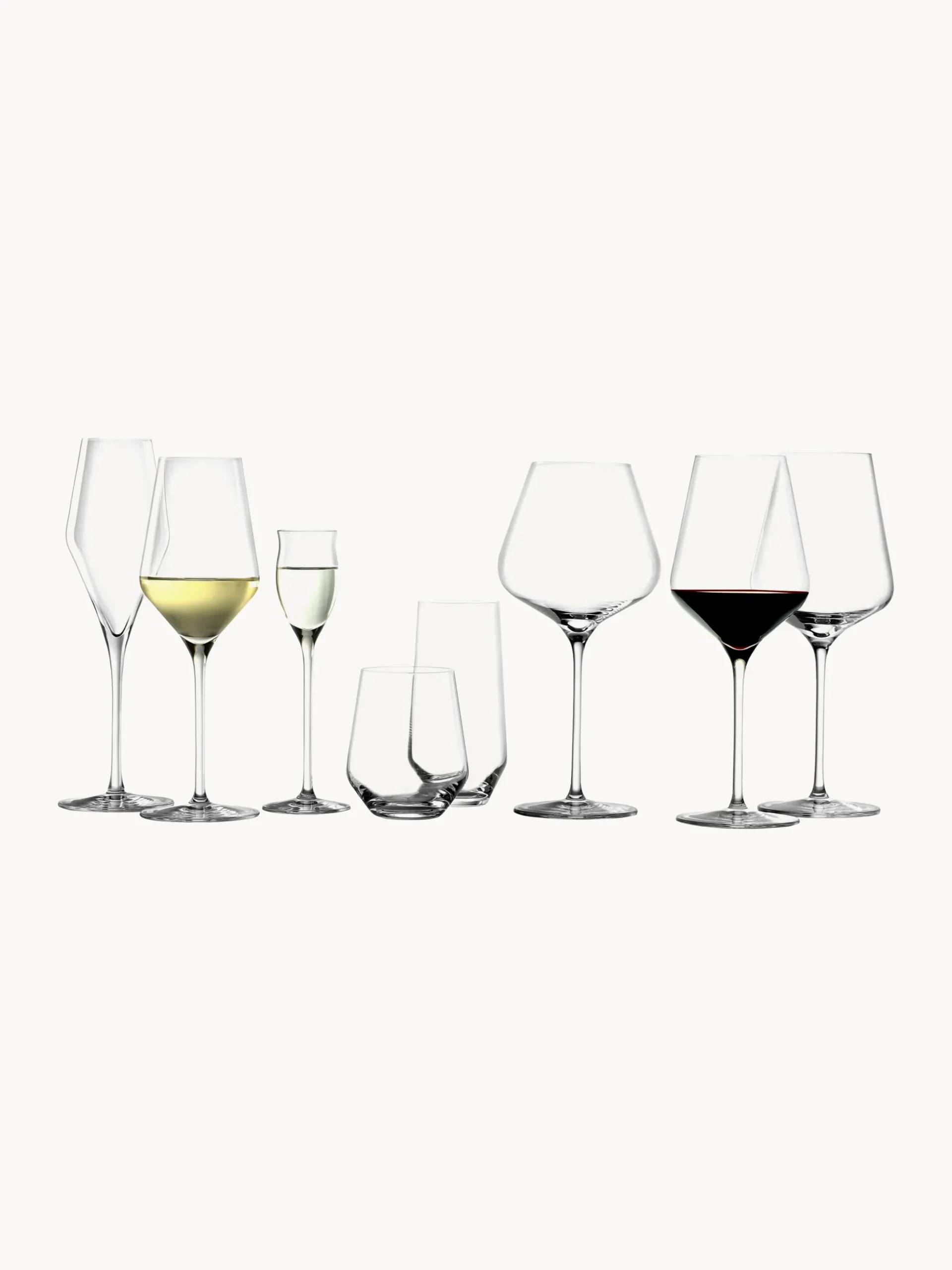Set di 6 bicchieri da vino rosso in cristallo Quadrophil