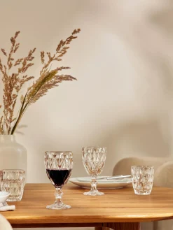 Set di 4 bicchieri da vino con motivo strutturato Colorado