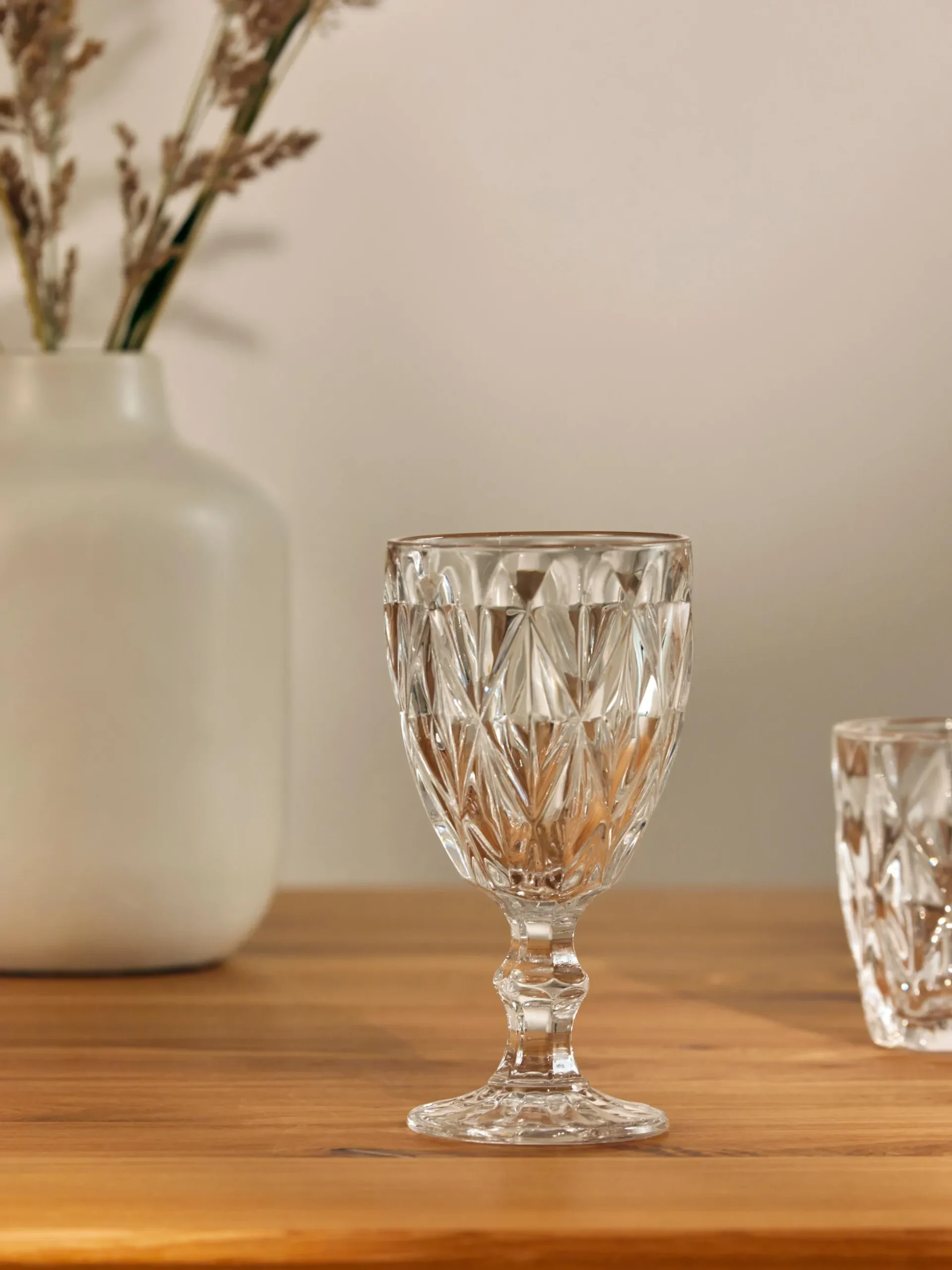 Set di 4 bicchieri da vino con motivo strutturato Colorado