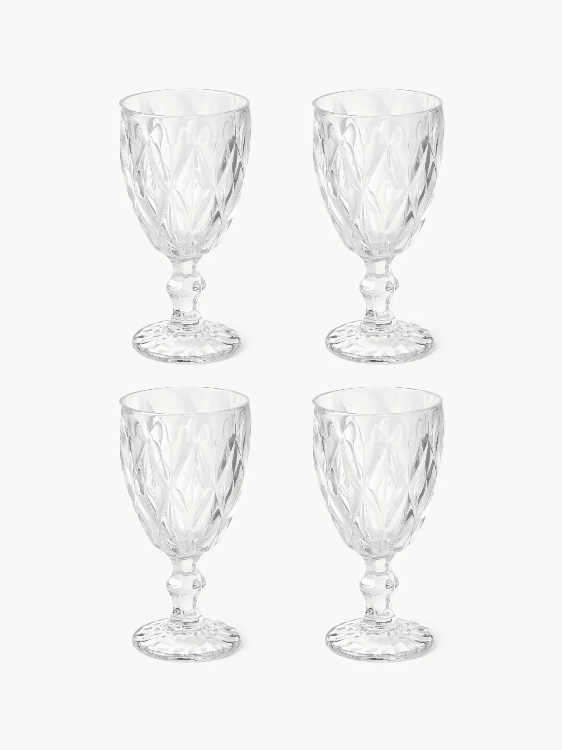 Set di 4 bicchieri da vino con motivo strutturato Colorado