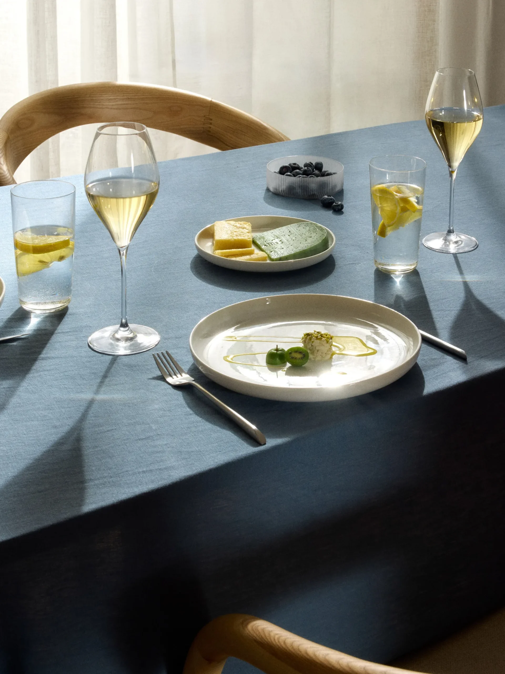 Set di 4 bicchieri da vino bianco in cristallo Silvio
