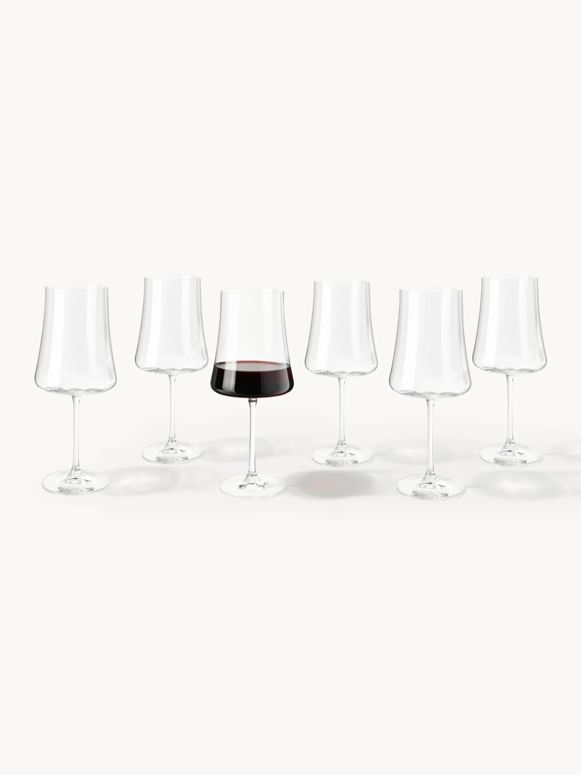 Set di 6 bicchieri da vino rosso in cristallo Gwenda