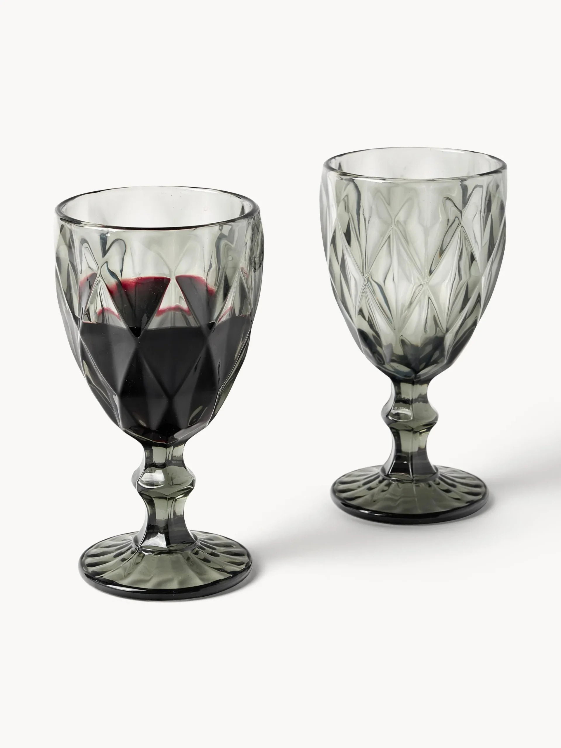 Set di 4 bicchieri da vino con motivo strutturato Colorado