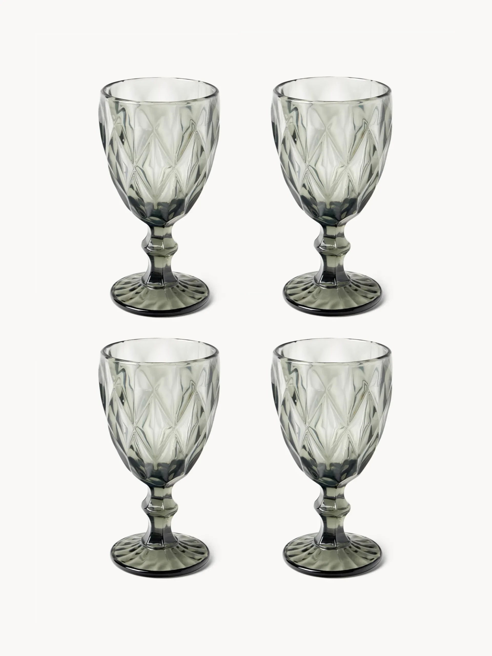 Set di 4 bicchieri da vino con motivo strutturato Colorado