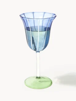 Set di 2 bicchieri da vino fatti a mano in vetro borosilicato Eve