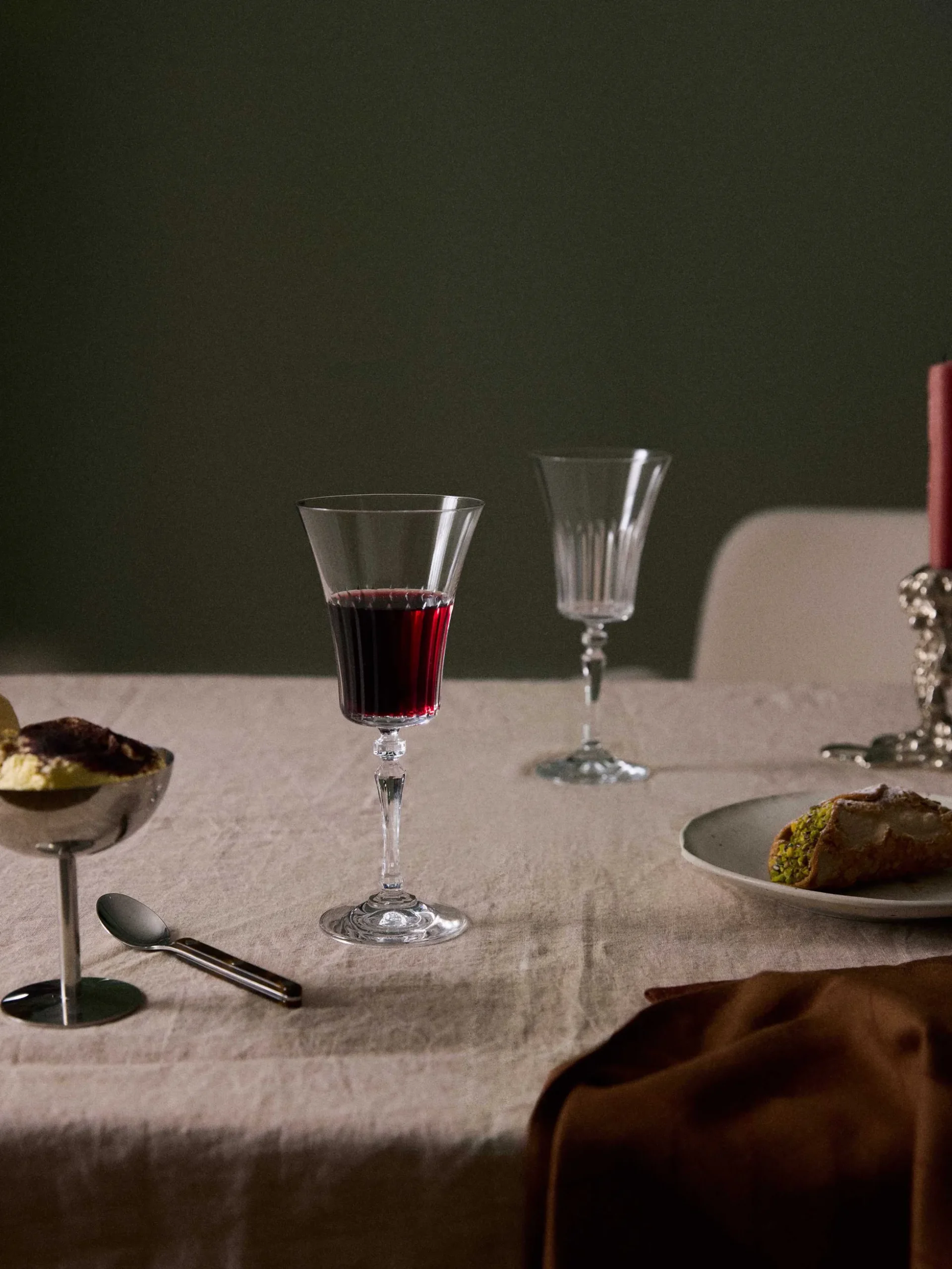Set di 4 bicchieri da vino rosso in cristallo Alessio
