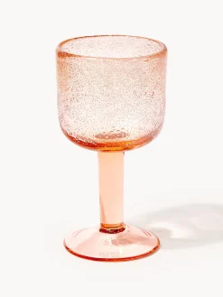 Set di 4 bicchieri da vino in vetro soffiato con bolle d'aria Hippolyte