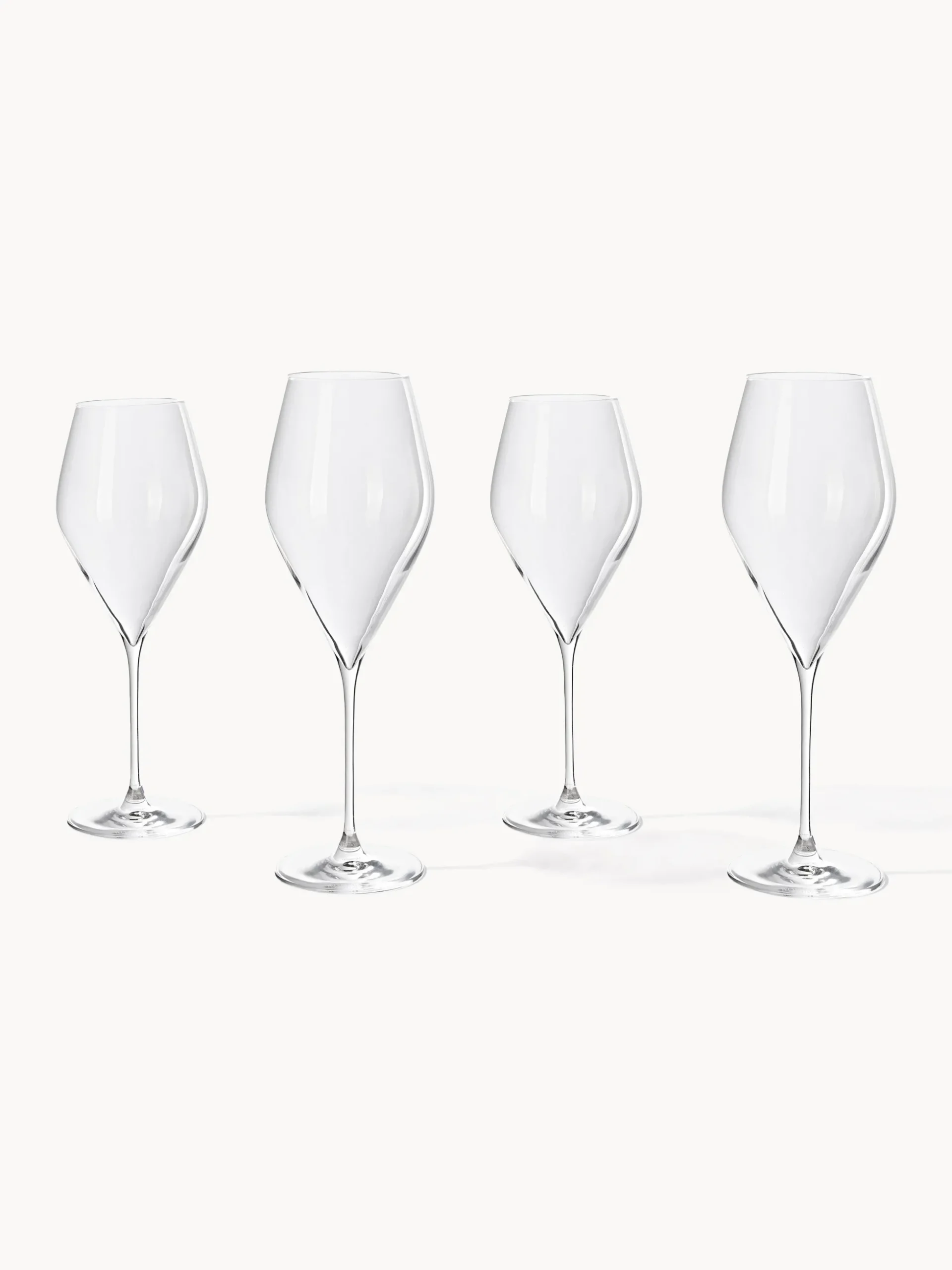 Set di 4 bicchieri da vino rosso in cristallo Silvio