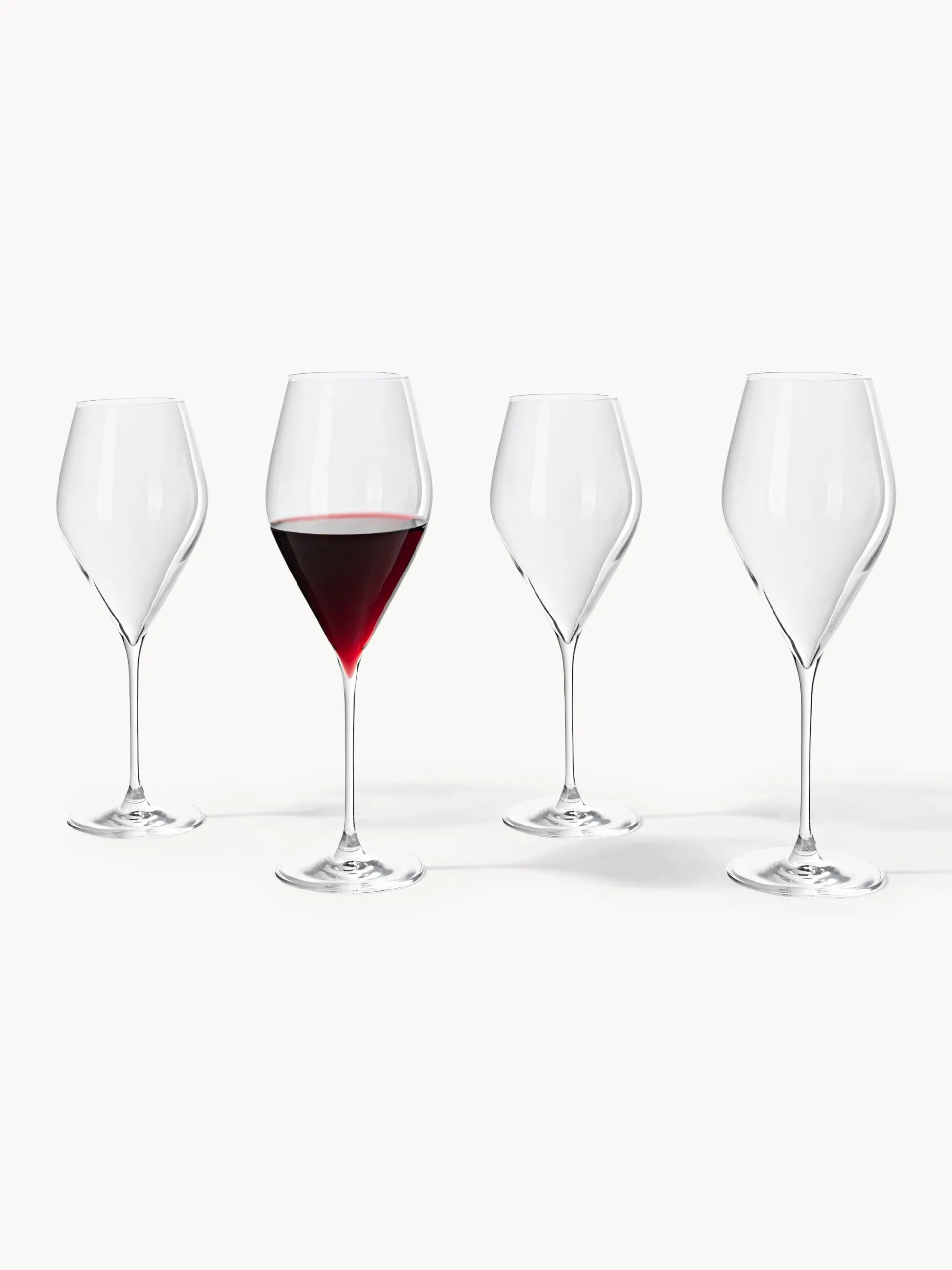 Set di 4 bicchieri da vino rosso in cristallo Silvio