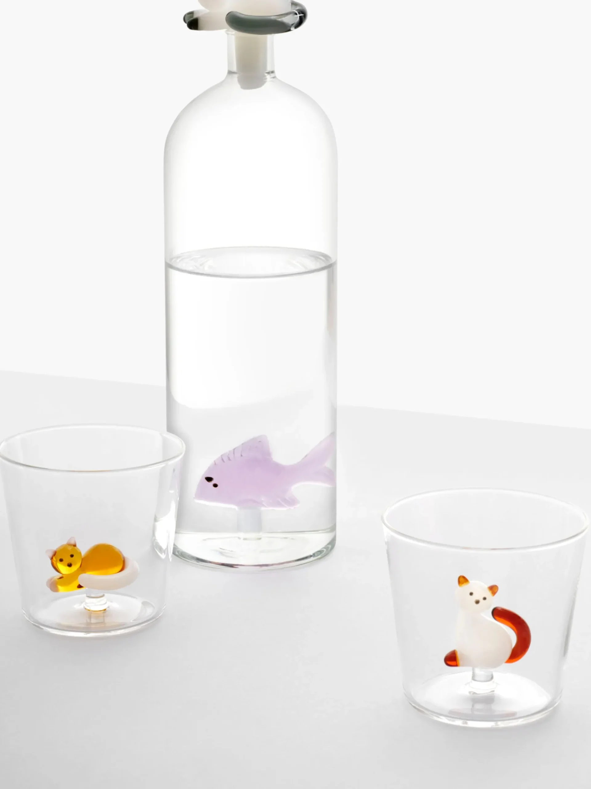 Set di 6 bicchieri fatti a mano in vetro borosilicato Cats