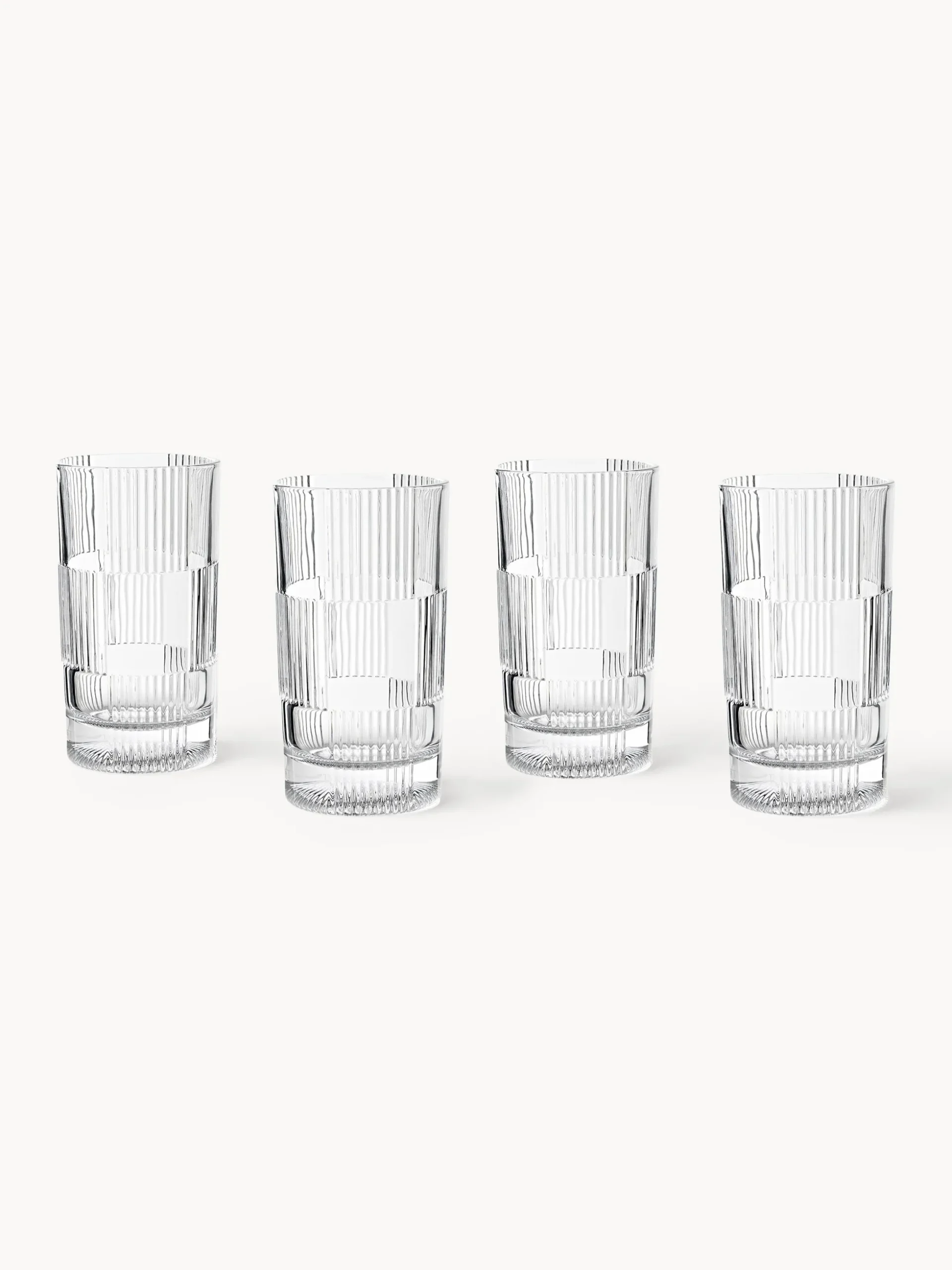 Set di 4 bicchieri highball con motivo in rilievo Bicchi