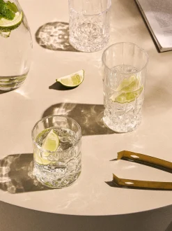 Set di 8 bicchieri in cristallo con rilievo George