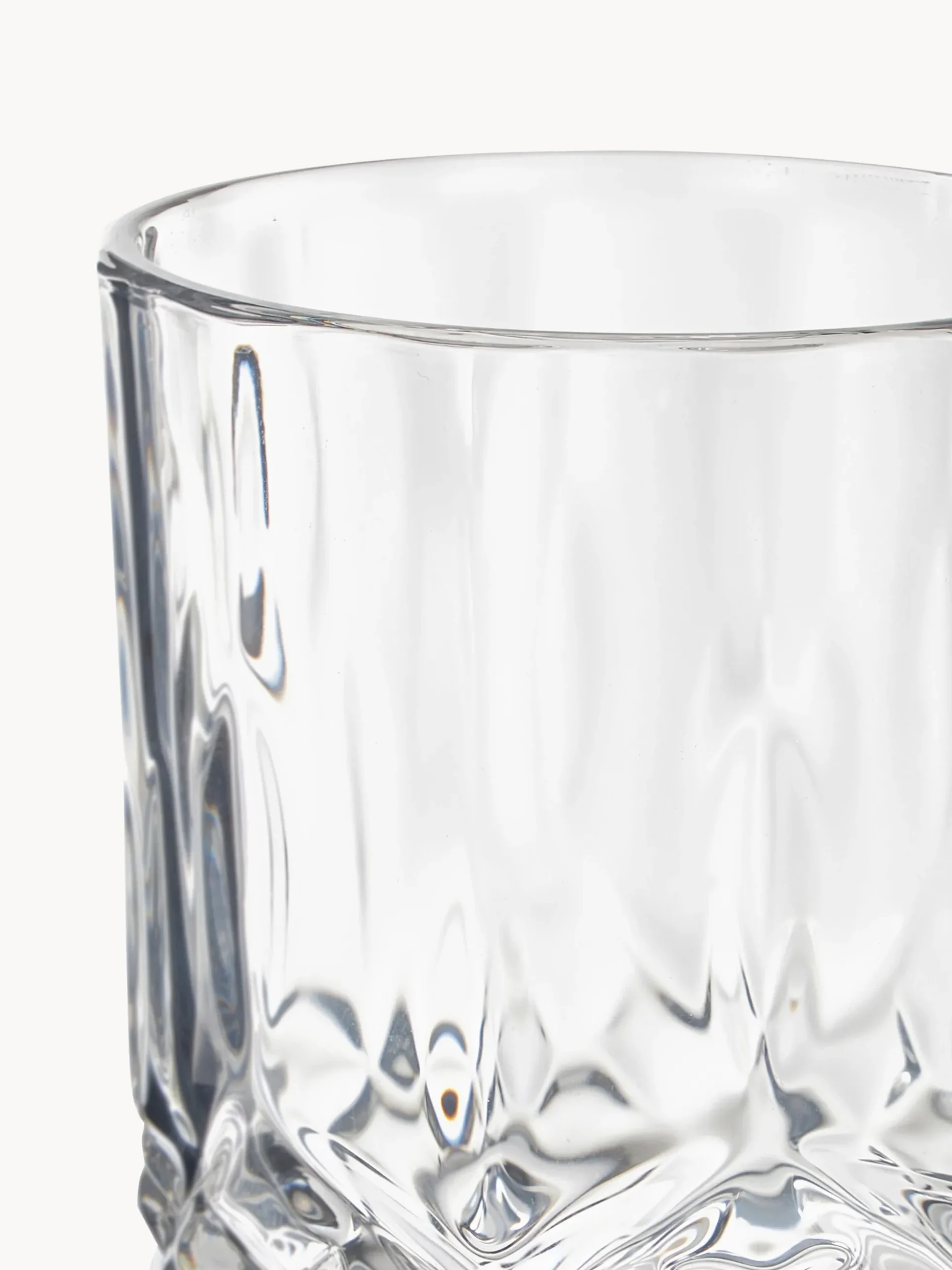 Set di 8 bicchieri in cristallo con rilievo George